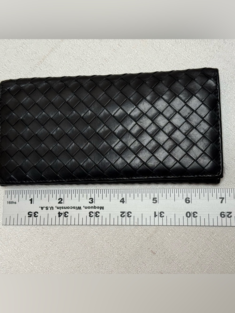 Bottega Veneta Black Intrecciato Leather Long Wallet Bi-Fold Made in Italy - Picture 7 of 14
